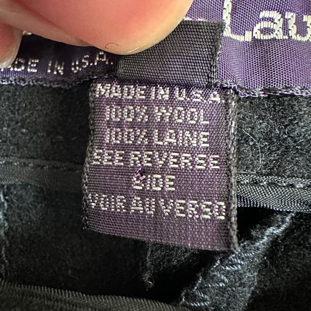 Ralph Lauren Purple Label Trousers Black Wool Womens 6 - Picture 11 of 11